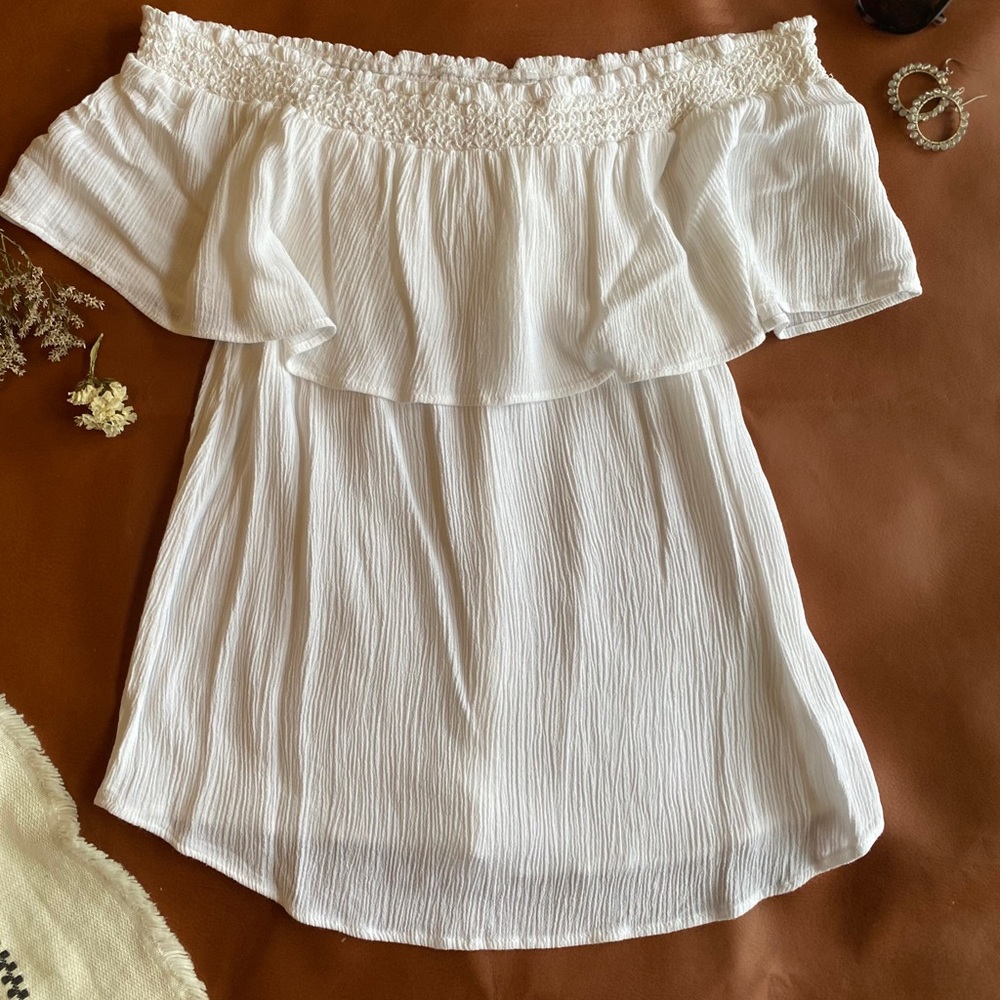 off the shoulder white top